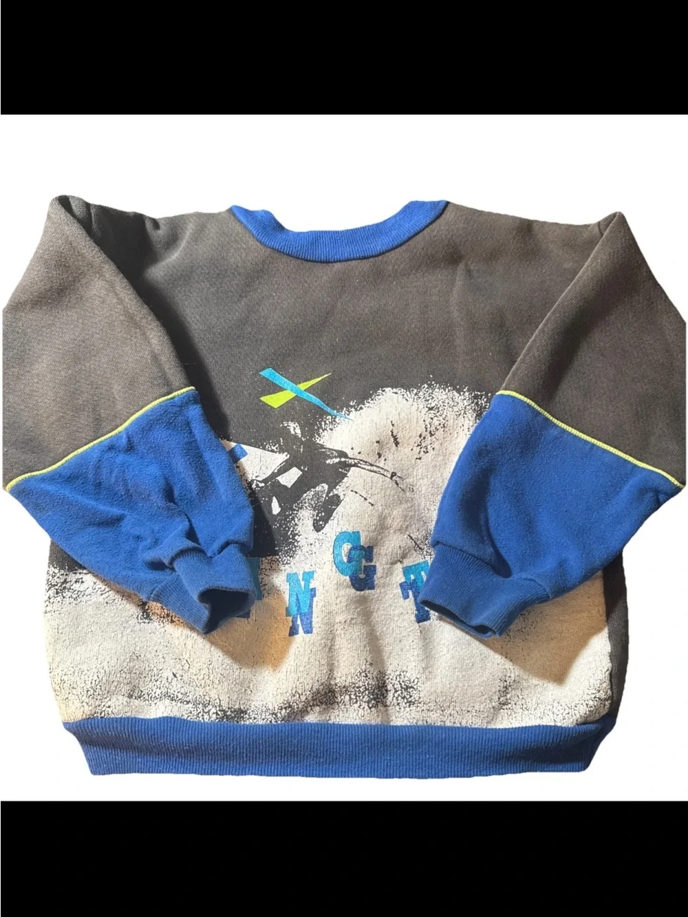 Vintage Hang Ten Kids Youth Sweatshirt sweatpants, jogger surfing Black M 5/6